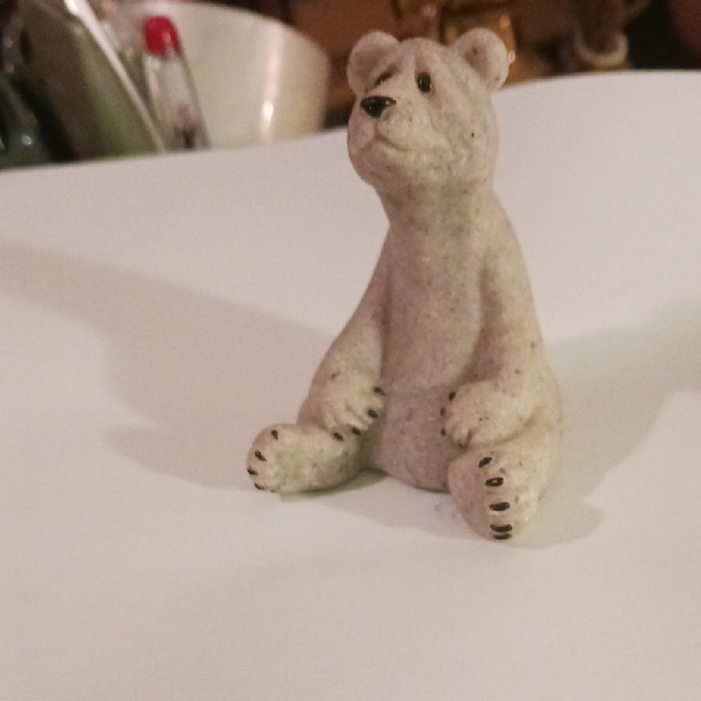 Miniature Figurines Charming Gray Bear Figurine